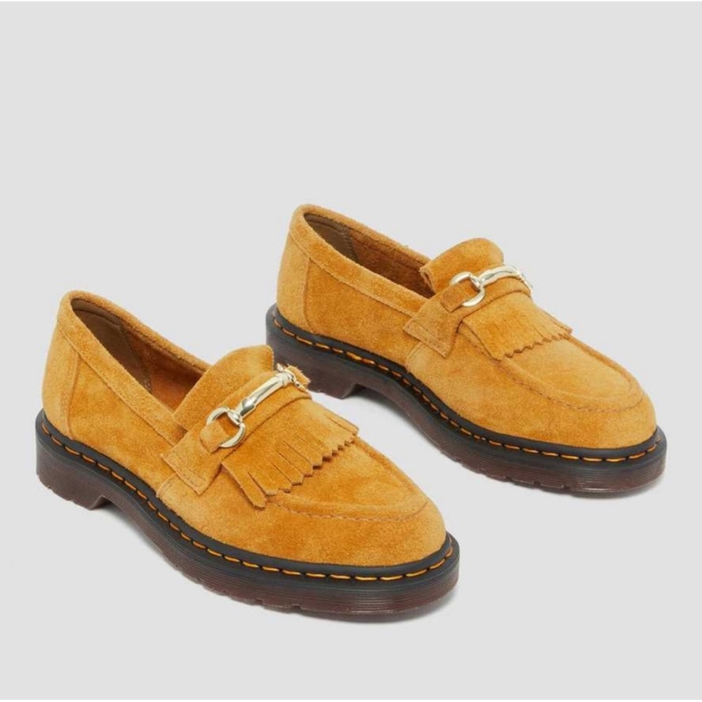 Suede Loafers with Gold Accent